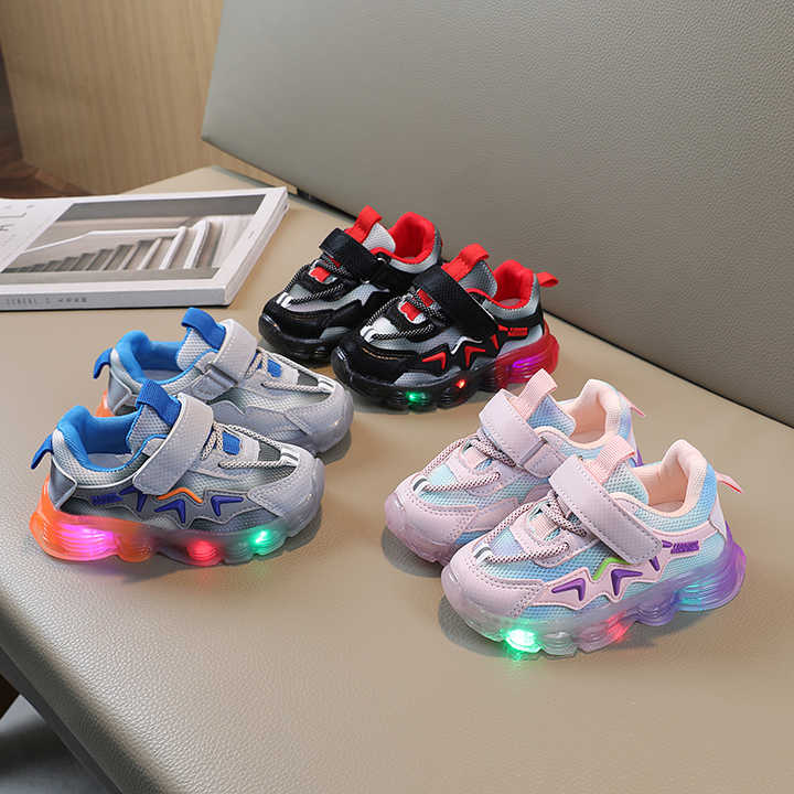 YESKIS Toddler Boys Girls Light Up Shoes LED Flashing Lightweight Mesh Breathable Adorable Running Sneakers For Toddler And Little Kid