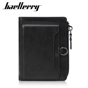Baellerry Men's Tri-Fold <b>Wallet</b> Large Capacity Card <b>Holder</b> With Zipper Black Brown Coffee Color - Product Image 4