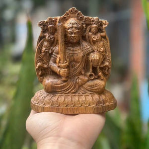 Estatua de Buda Tallada a Mano en Madera Natural, Escultura de Buda de Madera Maciza Hecha a Mano, Decoración Espiritual para el Hogar, Regalo Budista para Meditación - Product Image 1