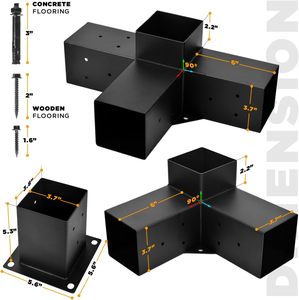 Pergola <span class=keywords><strong>Bracket</strong></span> kit, Roof Wall Mount mở rộng <span class=keywords><strong>Bracket</strong></span> Kit 4-cách Chân đế cho pergolas, đăng nhập <span class=keywords><strong>cabin</strong></span> ngoài trời pergola 4 "x 4" - Product Image 2
