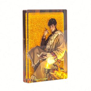 Porte-clés personnalisé en sable mouvant liquide, breloque en acrylique personnalisée, aimants de réfrigérateur magnétiques à paillettes - Product Image 2