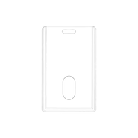 Clip porte-carte d'identité en acrylique haute transparence, impression sérigraphique, design moderne et élégant, sans fermeture, pour cartes de visite