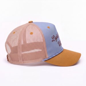 Gorra de malla de 5 paneles con logo bordado T&L, 100% algodón, ajustable, estilo urbano, gorra común para campamento, gorras - Product Image 6