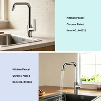 Robinet de cuisine monocommande en laiton chromé argenté Metalique 140032, à poser sur plan, avec cartouche céramique, installation facile