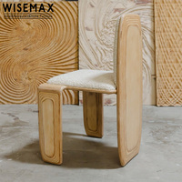 WISEMAX FURNITURE Chaise de salle à manger design en bois avec revêtement en tissu, style médiéval, pour villa, chaise d'appoint pour salon