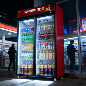 Frigorifero Espositore per Bevande Commerciale R290, Frigorifero Ecologico con Porta in Vetro e Certificazione CE per Supermercati - Product Image 1