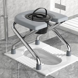 Tabouret de toilette pliant 111 en acier inoxydable avec coussinet antidérapant pour personnes âgées et femmes enceintes - Product Image 4