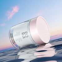 Pot cosmétique en PET à double paroi avec bouchon en plastique pour le visage et le nettoyant facial, poudre libre, lotion, soin de la peau