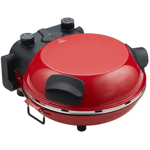 Rotating Pizza Maker Electric Pizza Crispy Crust 12" Pizza Oven Single Digital Timer Control Built-in Household