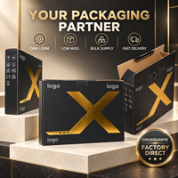 Boîte d'emballage pour ordinateur portable en feuille d'or premium avec protection en carton ondulé pour les magasins d'ordinateurs, les appareils remis à neuf et les cadeaux informatiques d'entreprise