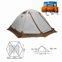 Tente de randonnée avec jupe de protection contre la neige, résistante au vent et à la pluie, indice de résistance 3000MM, idéale pour le camping en extérieur.