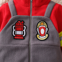 Combinaison de pompier pour bébé TONWHAR, costume pour enfants avec fermeture éclair unidirectionnelle, uniforme pour enfants
