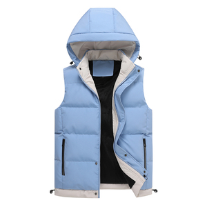 Gilet Décontracté Homme Automne et Hiver à Capuche, Veste <span class=keywords><strong>sans</strong></span> Manches Chaude Épaisse Personnalisable avec Poches - Product Image 3
