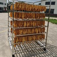 Carro de acero inoxidable de grado alimenticio personalizado para colgar carne y salchichas, carro para ahumar salmón