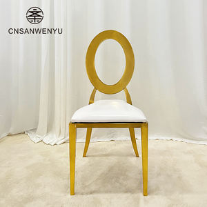 Chaise de salle à manger moderne en acier inoxydable doré pour la maison, la cuisine, les banquets de mariage, les événements, utilisation sur table à manger - Product Image 4