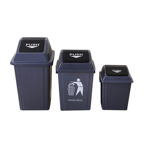 Plastic Trash Can 50L Flip <b>Lid</b> Pressing Type Household Indoor Outdoor Rectangular HDPE Waste <b>Bin</b> - Product Image 4