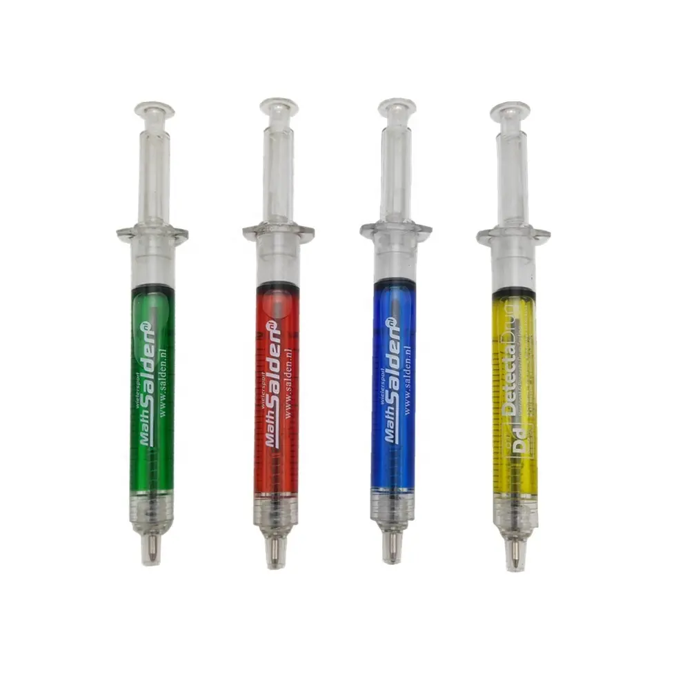 Custom Injectie Vormige Medische Promotionele 5Ml Spuit Balpen Met Logo