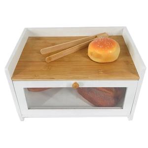 Legend Hot sale boîte de rangement de pain en bambou avec transparent acrylique, boîte en bambou de comptoir de cuisine pour Dessert de pain - Product Image 1