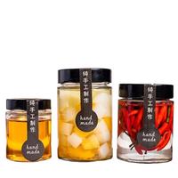 Venta al por Mayor de Frascos de Vidrio Transparentes Redondos de 4oz, 8oz y 12oz para Alimentos, Gelatina, Salsas, Miel, Mermelada y Encurtidos, con Tapa Hermética de Plástico
