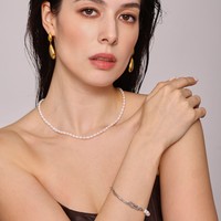Pulsera de Perlas Geométricas Vintage, Joyería Elegante de Acero de Titanio que No se Desvanece para Mujer, Regalo para Amiga, Venta al por Mayor