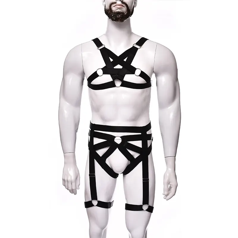 Benutzer definiertes Logo Adult Polyester Bodysuit für Männer Fat Wrestling Singulett Glatt Fünfzackiges Stern geschirr Gay Body Shaper Bodywear