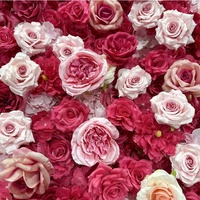 Mur floral artificiel en soie 8x8 pieds, roses artificielles, toile de fond de mariage, mur photo Instagram-worthy, mur de fleurs artificielles d'extérieur
