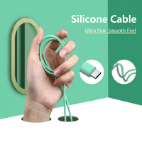 Câble USB C vers USB C en silicone liquide 60W PD, charge rapide 3A, ultra doux, respectueux de la peau, cordon de données Type C pour iPhone 16 15