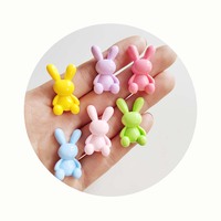 Cabujones de resina de conejo de orejas largas con parte trasera plana al por mayor para álbumes de recortes, joyería, manualidades DIY, decoración de fundas de teléfono y accesorios para slime