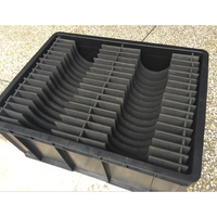 Boîte de protection ESD empilable avec un plan de configuration multi-compartiments pour un rangement organisé dans les salles blanches et les installations de fabrication