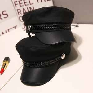 Gorro Unisex de Moda para Primavera y Otoño, Gorros de Marinero Negros, Boinas para Mujer, Gorra Plana de Capitán, Gorra Octogonal de Cadete para Viaje - Product Image 1