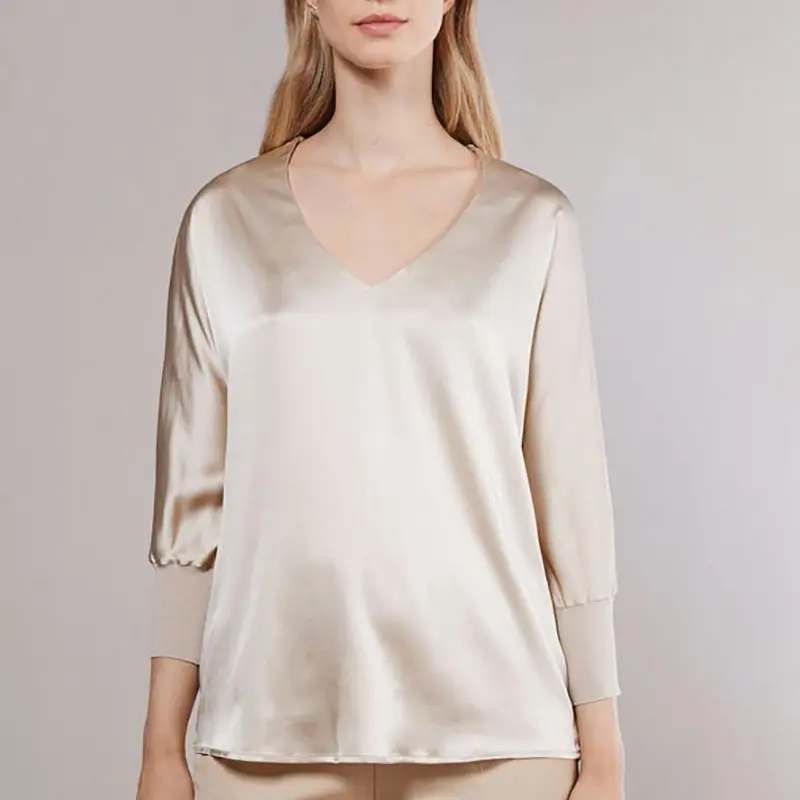 Blusa de seda grande feminina de manga comprida para escritório, blusa branca elegante de escritório, moda feminina primavera outono 2024