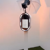 Photomaton léger pour DSLR et iPad avec boîtier métallique, flash et parapluie, cabine photo pour selfies