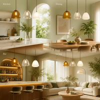 Abat-jour en verre soufflé à la main pour lampe, style minimaliste, pour éclairage décoratif domestique, vente en gros