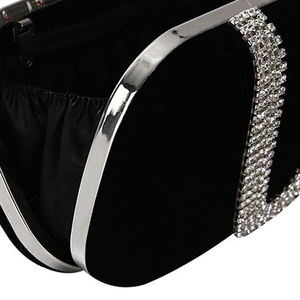 Borse <span class=keywords><strong>da</strong></span> <span class=keywords><strong>sera</strong></span> <span class=keywords><strong>da</strong></span> donna di lusso pochette con diamanti Party Diamonds Lady borse a tracolla con catena rossa <span class=keywords><strong>nera</strong></span> per borsa - Product Image 5