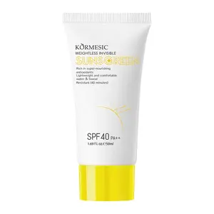 KORMESIC Light and invisible sunscreen private label SPF 40PA + sunblock skin whitening dark spot removing sunscreen