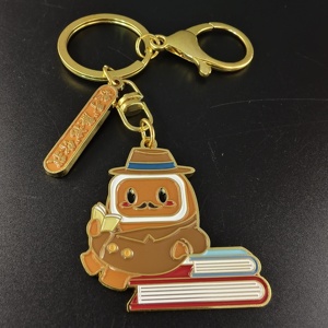 Llaveros Personalizados de Aleación de Zinc, Llavero de Gato Detective Adorable, Regalo para Amantes de los <span class=keywords><strong>Libros</strong></span>, Venta al por Mayor, Llaveros Personalizados de Alta Calidad - Product Image 1