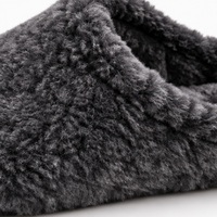 Mules fermées en fausse fourrure couleur charbon pour femmes