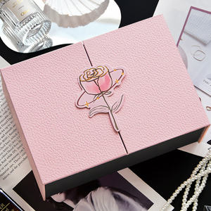 Grande boîte cadeau en carton ondulé <span class=keywords><strong>rose</strong></span> pour filles pour vernis à ongles, huile, soin de la peau, sérum UV pour la Saint-Valentin, anniversaire, emballage - Product Image 1