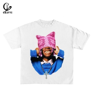 เสื้อยืดคอตตอนหนาน้ำหนักมากทรงโอเวอร์ไซส์สำหรับผู้ชาย สไตล์สตรีทแวร์ ลายกราฟิก คุณภาพสูง 300GSM ทรงบ็อกซี่ วินเทจ แบบเรียบง่าย - Product Image 2