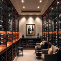 Cave à vin certifiée CE Armoire de bar à vin en acier inoxydable de haute qualité Armoire de stockage de vin à porte en verre pour cave Hôtel Villa