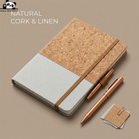 Cuaderno de Negocios Portátil Personalizado Tamaño A5 con Encuadernación Cosida y Diseño de Granos de Madera y Café