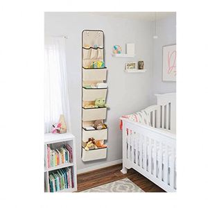 Houseware Over Door Hanging Organizer with 5 Large Pocket Wall Mount Storage with <b>Hooks</b> for Bathroom Dorm Organizing - Product Image 3