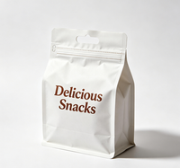 Achtzijdig gesealde aluminiumfolie mylar vochtbestendige zak met hersluitbare zip lock voor snacks, gedroogd fruit, voedsel, suiker, dierenvoer