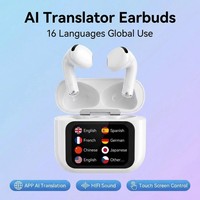 Écouteurs sans fil TWS à réduction de bruit avec contrôle tactile, étanches, pour le sport, avec traducteur IA en temps réel