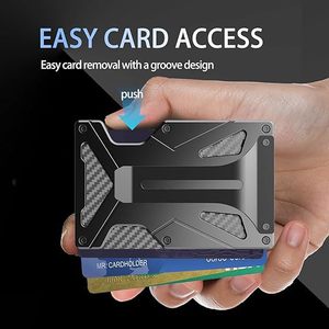 Portafoglio MagSafe in Alluminio con Clip per <span class=keywords><strong>Banconote</strong></span>, Blocco RFID, Supporto per AirTag, <span class=keywords><strong>Porta</strong></span> <span class=keywords><strong>Carte</strong></span>, Clip per Contanti, per Uomo, 18 <span class=keywords><strong>Carte</strong></span>, 8 <span class=keywords><strong>Banconote</strong></span>, Spessore 30mm - Product Image 4