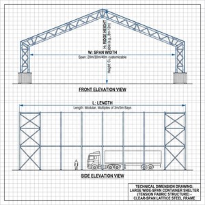 Struttura in acciaio zincato B1 per capannone portatile in tessuto, container per deposito, officina mineraria, ricovero e stoccaggio fertilizzanti - Product Image 4