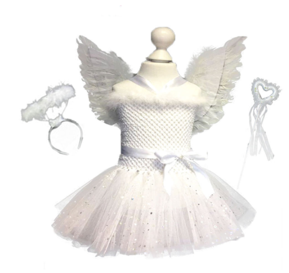 Christmas White Sparkle Girl Feather 