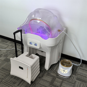 KISEN-Lavabo de pelo móvil portátil de diseño moderno, lavabo de champú de spa de altura ajustable para masajes de cabeza en casa o salón - Product Image 6