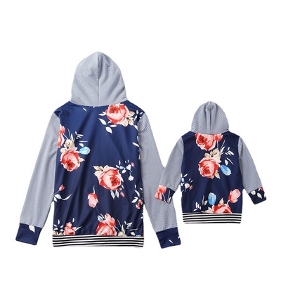 Сезон осень-зима американские импортные товары Лидер продаж в полоску с пришитым капюшоном родитель-ребенок женский свитер для матери и дочери; Одежда для детей