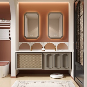 Đơn giản và thông minh rắn gỗ phòng tắm Tủ thiết lập với tích hợp Granite Countertop và bồn rửa - Product Image 5